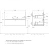 База под раковину подвесная с двумя выкатными ящиками 806x423x500 Cezares DUE-800-2C-SO-BL-P
