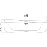 База под раковину подвесная с двумя выкатными ящиками 806x423x500 Cezares DUE-800-2C-SO-BL-P