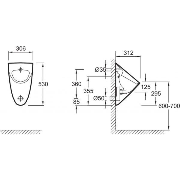 Писсуар Jacob Delafon Odeon Up E1147-00