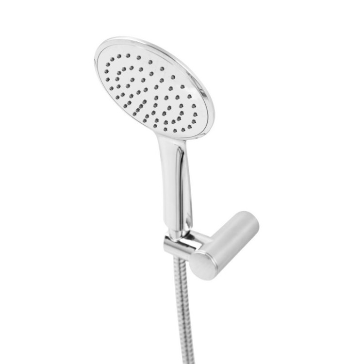 Смеситель для душа однорычажный в комплекте с ручным душем, шлангом и держателем c тонкой ручкой Cezares LEAF-D-L-SS