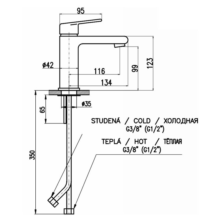 Смеситель для раковины Rav Slezak Colorado CO128.5