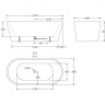 Отдельностоящая, овальная акриловая ванна без перелива BelBagno BB71-1600-W0