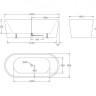 Отдельностоящая, овальная акриловая ванна без перелива BelBagno BB71-1600-W0