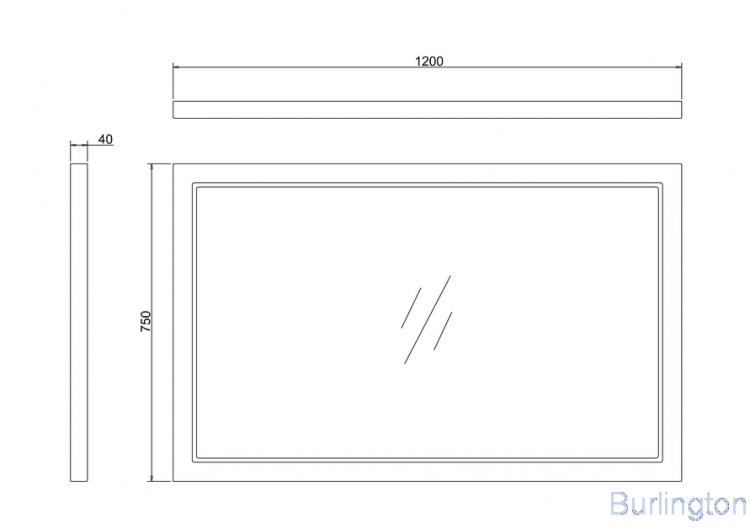 Зеркало в раме 120см, с LED подсветкой