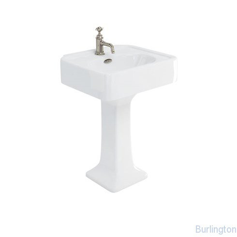 Раковина 600mm с пьедесталом, никель