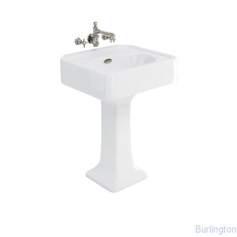 Раковина 600mm с пьедесталом, никель