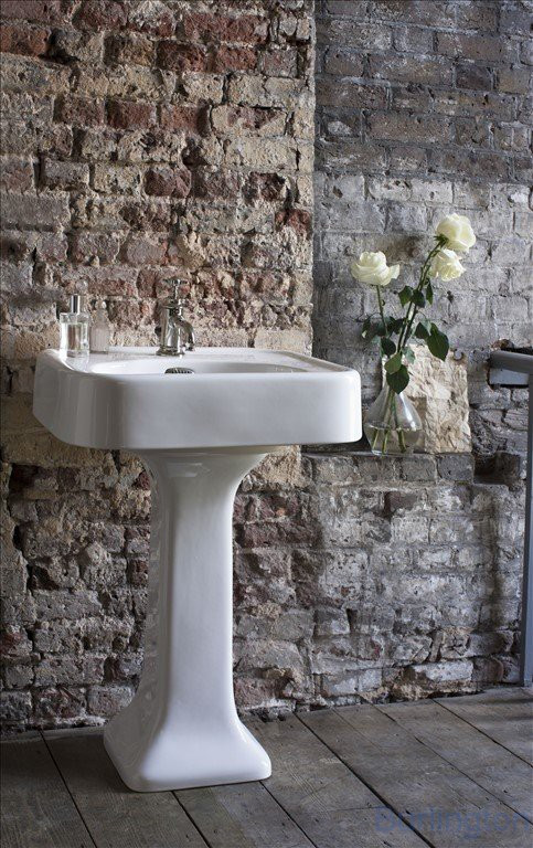 Раковина 600mm с пьедесталом, никель