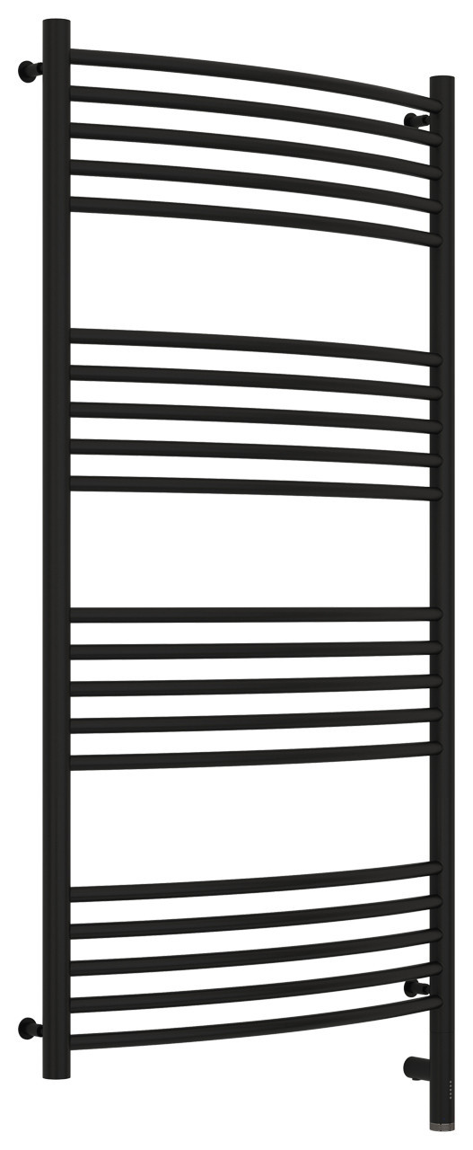 Полотенцесушитель электрический Сунержа Богема 3.0 выгнутая 1200х600 МЭМ правый Матовый чёрный