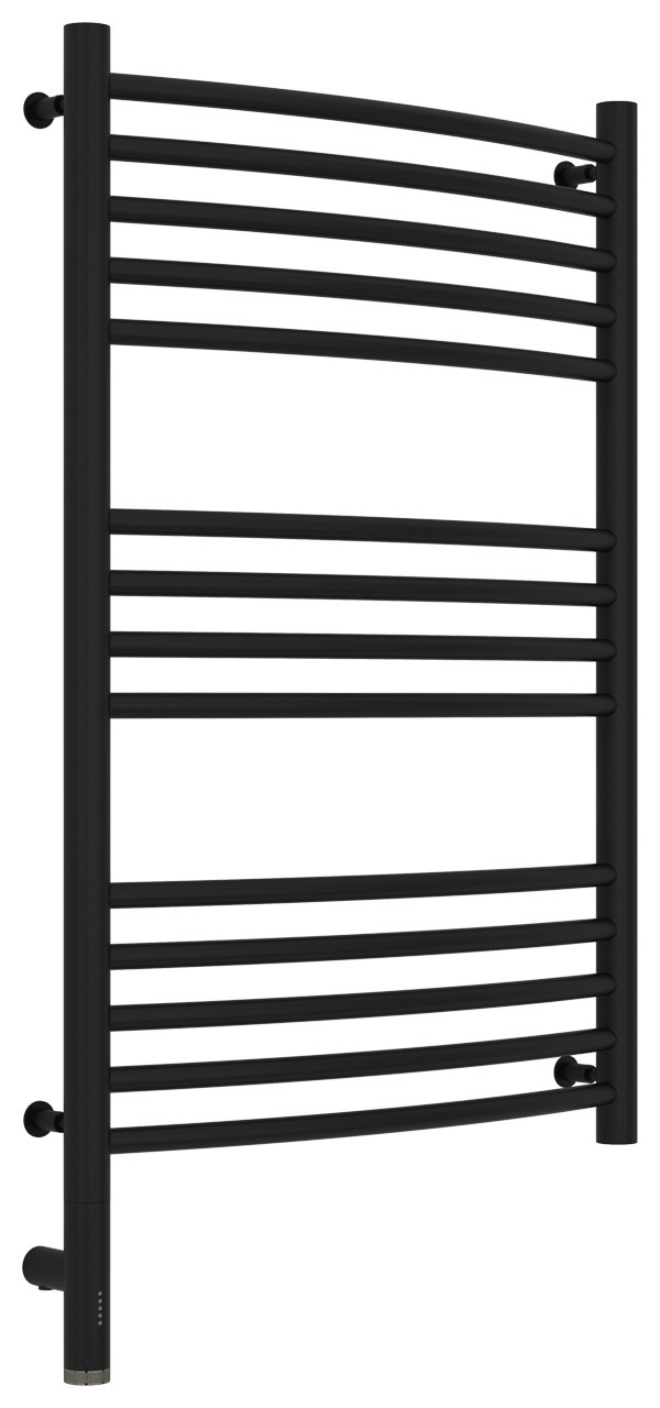 Полотенцесушитель электрический Сунержа Богема 3.0 выгнутая 800х500 МЭМ левый Матовый чёрный