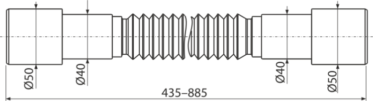 Гибкое соединение 50/40×40/50 Alcadrain A720