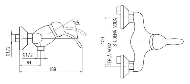 Душевая система Rav Slezak Labe L081.5/3