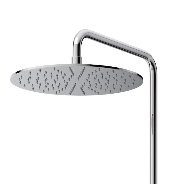 Душевая стойка телескопическая, с изливом с верхним и ручным душем с тонкой ручкой Cezares LEAF-CVDA-30-L-NOP