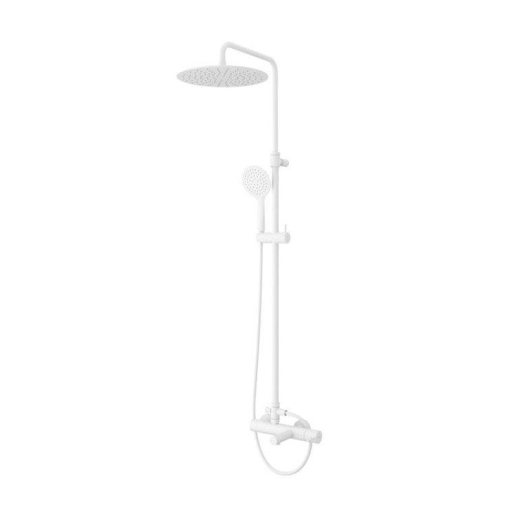Душевая стойка телескопическая, с изливом с верхним и ручным душем с тонкой ручкой Cezares LEAF-CVDA-30-L-NOP