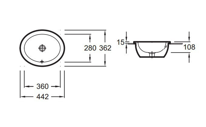 Раковина Jacob Delafon Vox 44 EYJ102-00