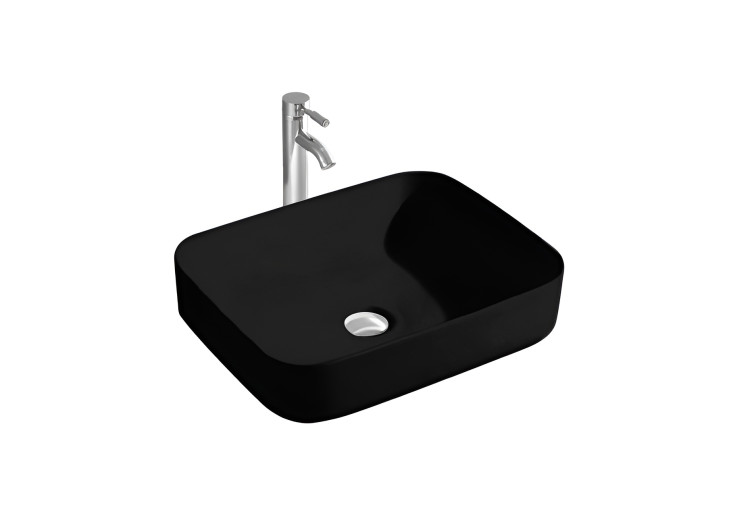 Раковина накладная для установки на столешницу Aquatek ВЕГА AQ5515-MB 500*390*130, матовый черный