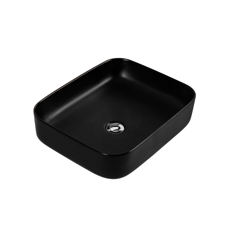 Раковина накладная для установки на столешницу Aquatek ВЕГА AQ5515-MB 500*390*130, матовый черный