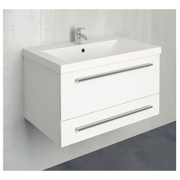 Тумба под раковину 1MarKa Соната 75 подвесная 2 ящика