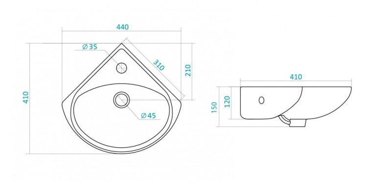Раковина Santek Ирис 36 1WH110514
