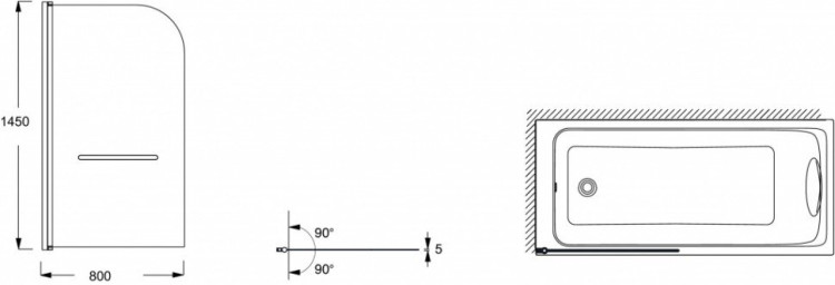 Шторка на ванну Jacob Delafon Odeon Up 80