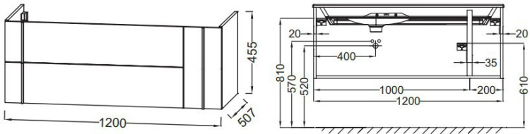 Тумба под раковину Jacob Delafon Nouvelle Vague 120 подвесная 3 ящика