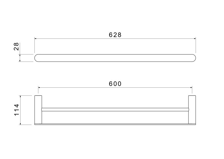 Полотенцедержатель двойной 600 мм Aquatek матовый черный AQ4430MB Лира