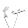 Смеситель для душа однорычажный в комплекте с ручным душем, шлангом и держателем c тонкой ручкой Cezares LEAF-D-L-ST