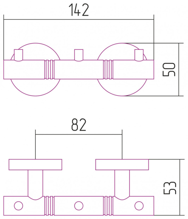 Вешалка Сунержа Каньон - 3 крючка / L 142 Чёрный хром