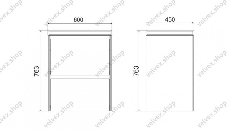 Тумба с раковиной Velvex Klaufs 60.2Y