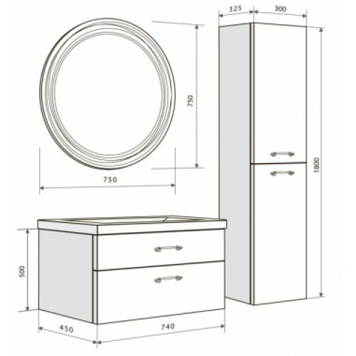 Шкаф-пенал 1MarKa Belle 30 подвесной