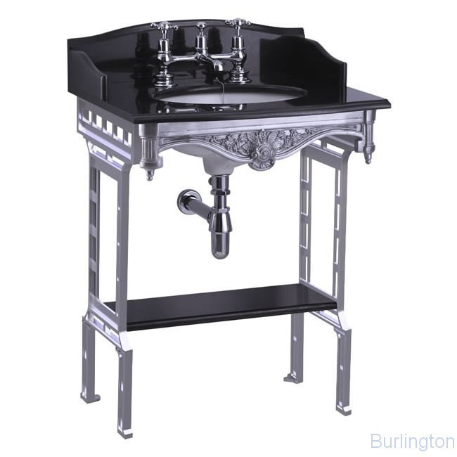 Гранитная столешница на 1,2 или 3 отверстия с подстольем из полированного алюминия