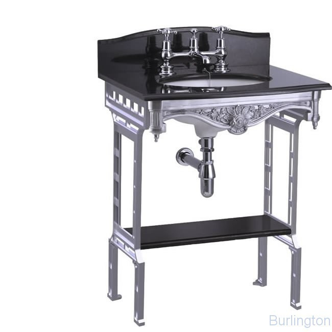 Гранитная столешница на 1,2 или 3 отверстия с подстольем из полированного алюминия