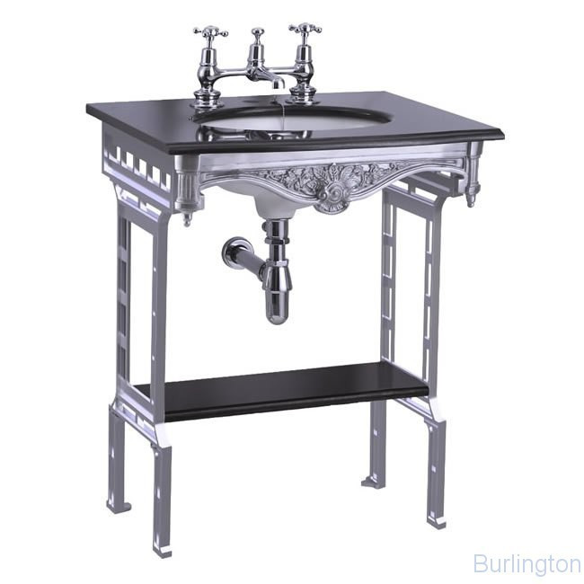 Гранитная столешница на 1,2 или 3 отверстия с подстольем из полированного алюминия