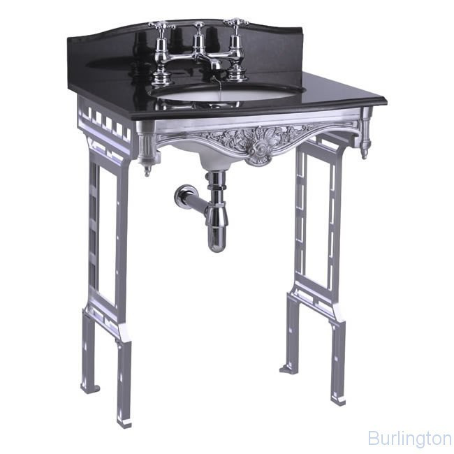 Гранитная столешница на 1,2 или 3 отверстия с подстольем из полированного алюминия