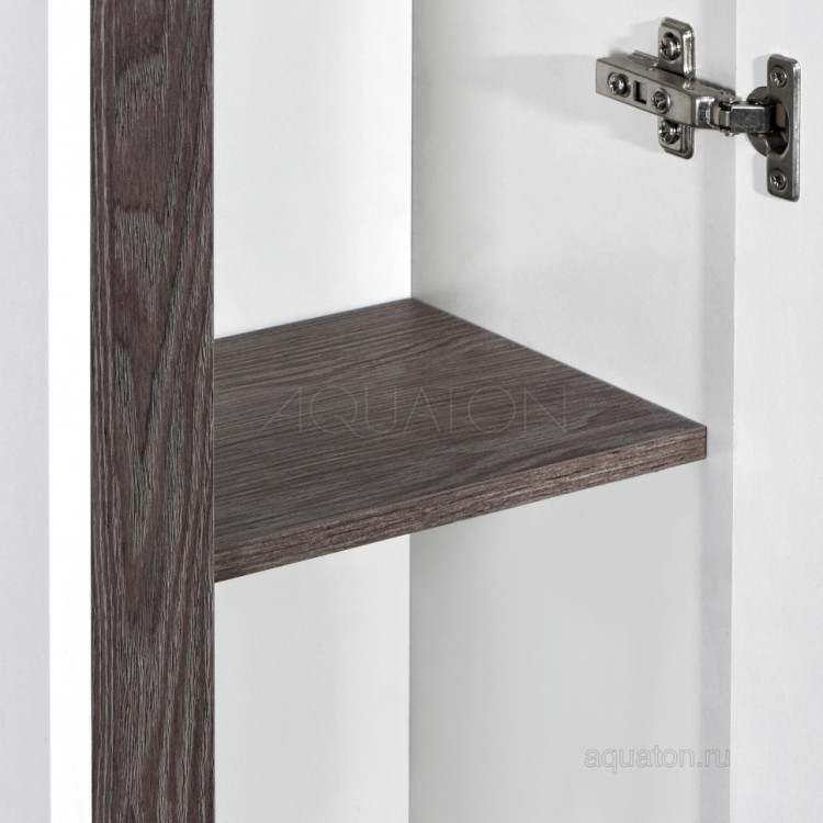 Шкаф - колонна AQUATON Рене белый, грецкий орех 1A222003NRC80