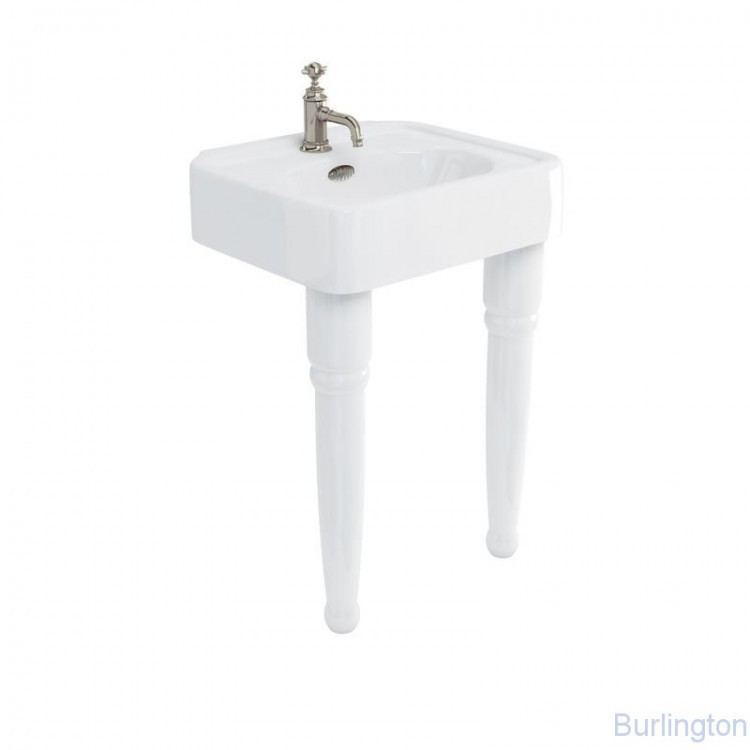 Раковина 600мм на керамических ножках, никель