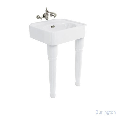 Раковина 600мм на керамических ножках, никель