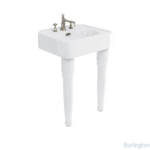 Раковина 600мм на керамических ножках, никель