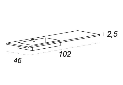 Подвесной шкафчик с двумя выдвижными ящиками, 100х45х32 Cezares 54404