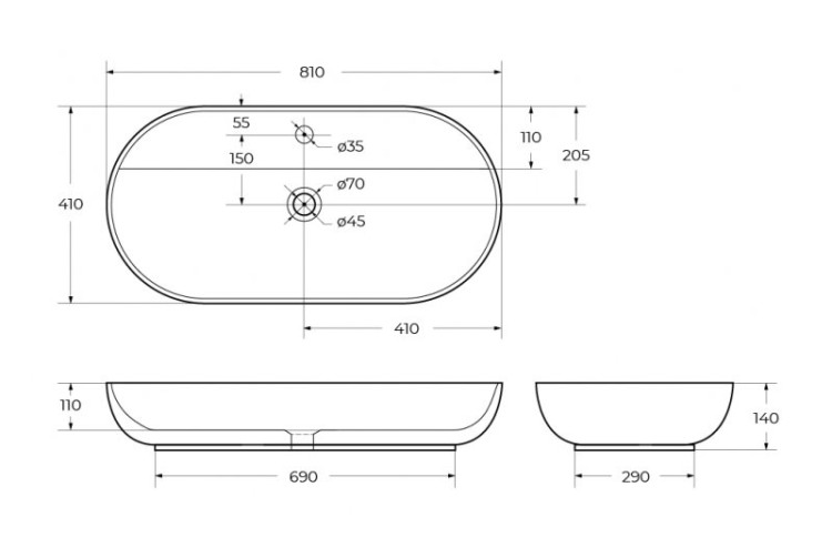 Раковина накладная керамическая BelBagno BB1347