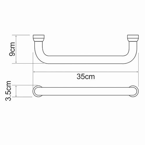 WasserKRAFT K-1066WHITE Поручень для ванной