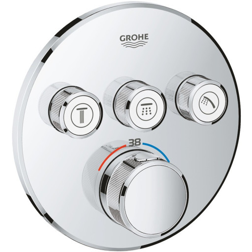 Grohe Grohtherm SmartControl 29121000 внешняя часть термостатического смесителя на 3 выхода