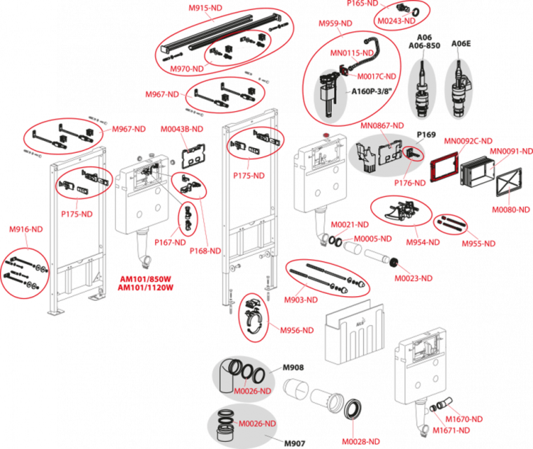 Скрытая система инсталляции ECOLOGY для сухой установки (для гипсокартона) Alcadrain AM101/1120E Sádromodul