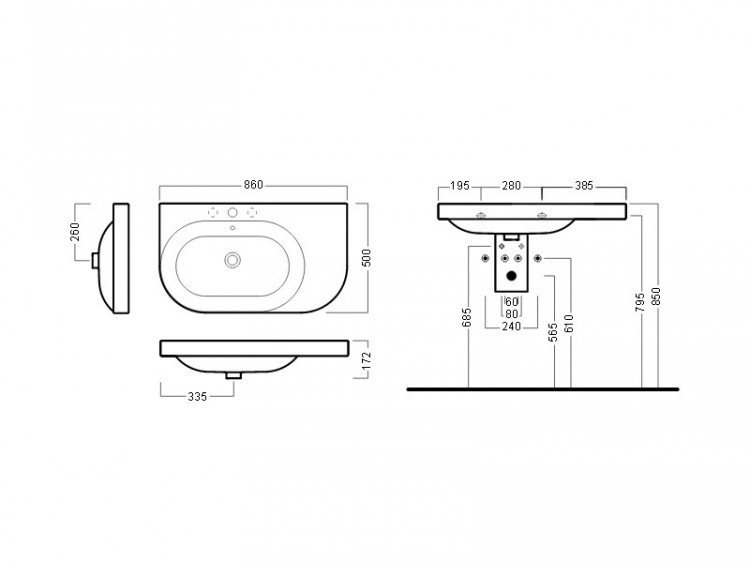 Раковина Hatria Daytime 86 YOYJ