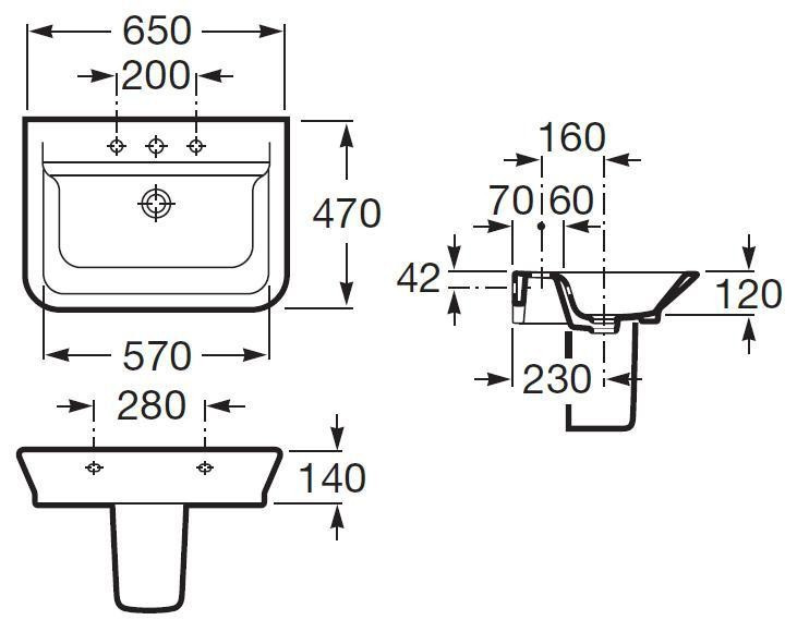 Раковина Roca The Gap 65 327473000