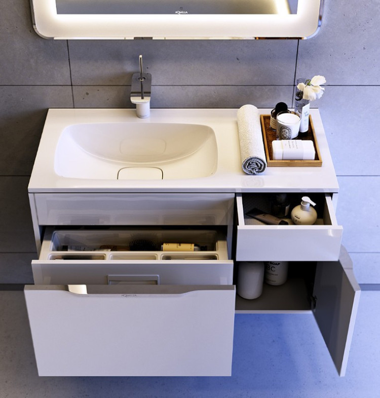 Тумба под раковину Aqwella Малага 90 подвесная