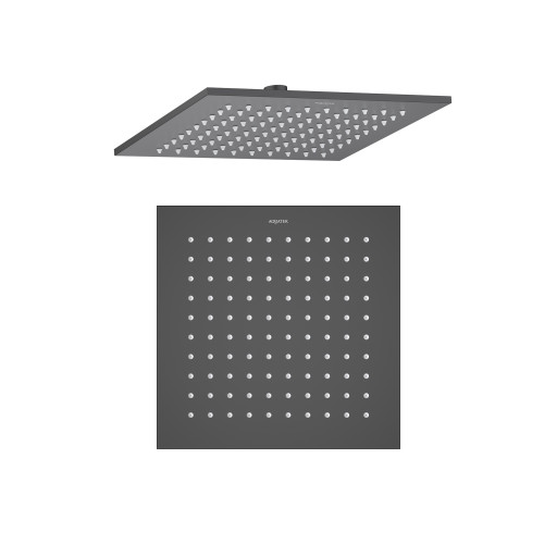 Квадратный верхний душ  250*250*7 мм Aquatek, матовый черный AQ2076MB