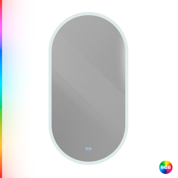 Зеркало с контурной разноцветной подсветкой RGB и сенсорным выключателем, 12V, 220-240V, Cezares CZR-SPC-ELS-550-1050-RGB-TCH