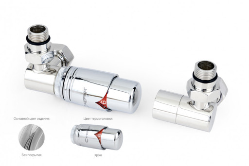 Автоматический терморегулятор Сунержа 3D левый G 1/2&quot; НР х G 3/4&quot; НГ (набор) Без покрытия