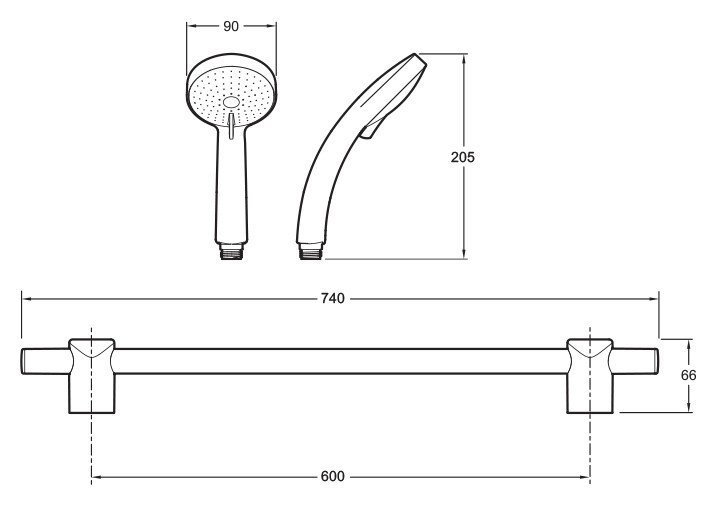 Душевой гарнитур Jacob Delafon Citrus E12907-CP
