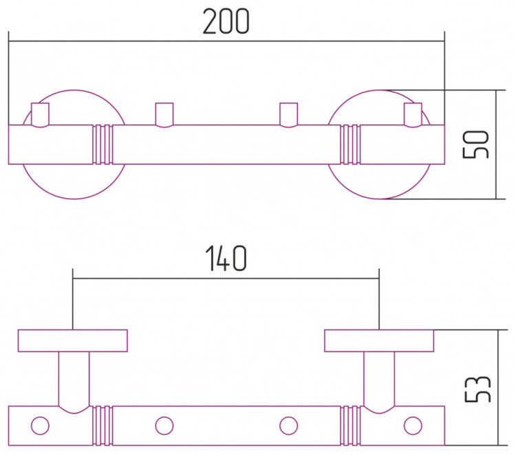 Вешалка Сунержа Каньон - 4 крючка / L 200 (Золото) Золото